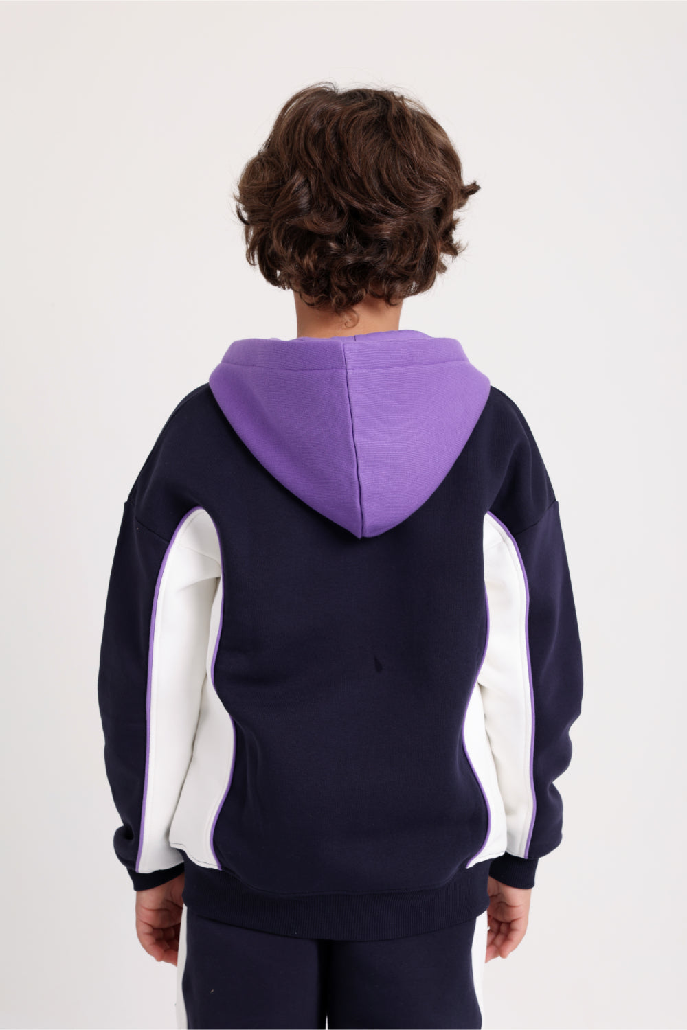 unisex cotton hoodie – navy with peace sign print