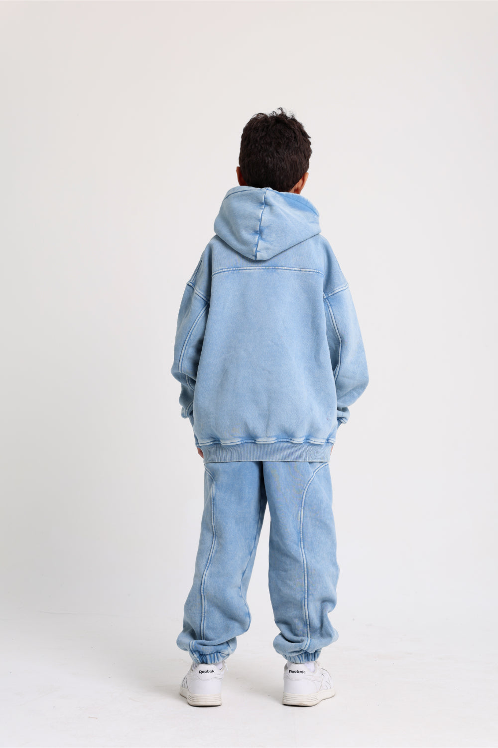 unisex cotton hoodie – baby blue with "play like a champion" print