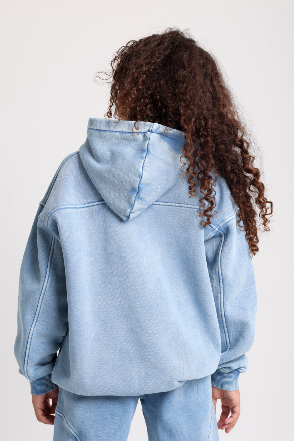 unisex cotton hoodie – baby blue with "play like a champion" print