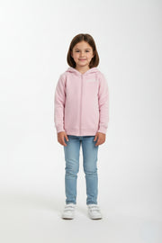 girls cotton hoodie – pink with “join the fun“ print