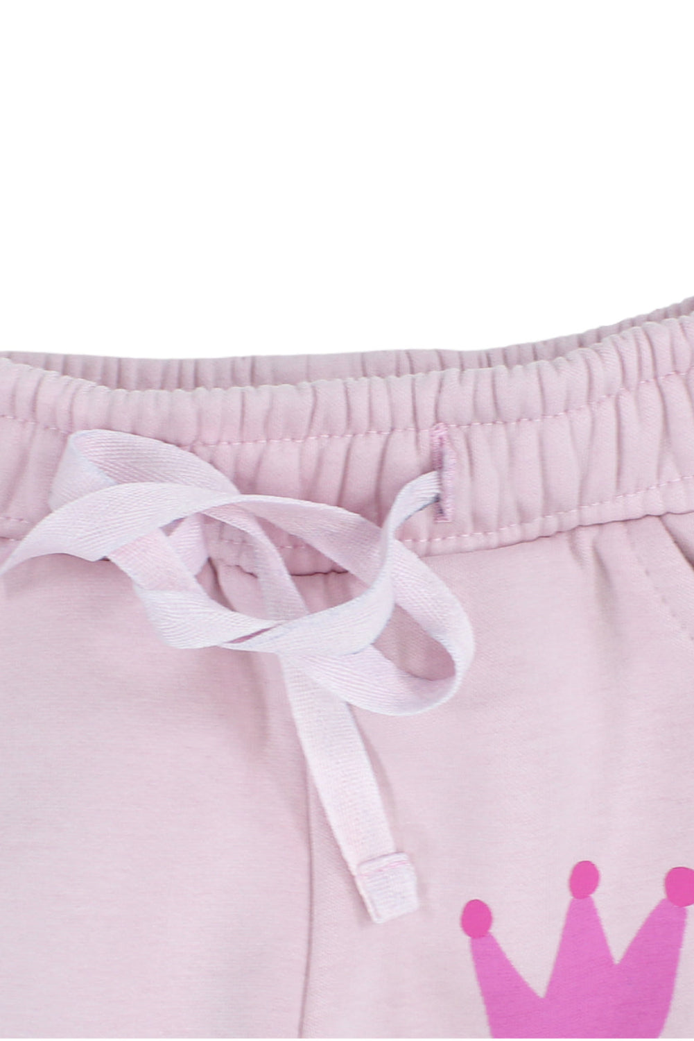 baby girls cotton sweatpants – pink with crown print