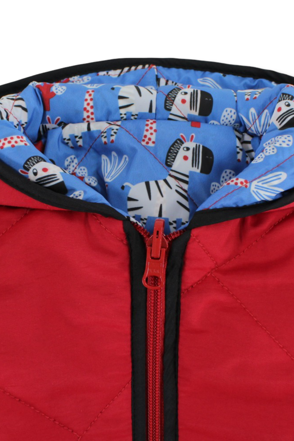 boys waterproof reversible jacket – red & babyblue