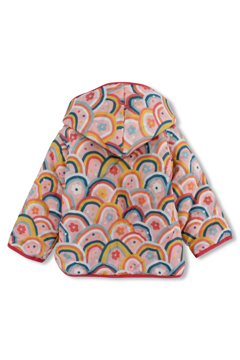 girls waterproof reversible jacket – beige & pink