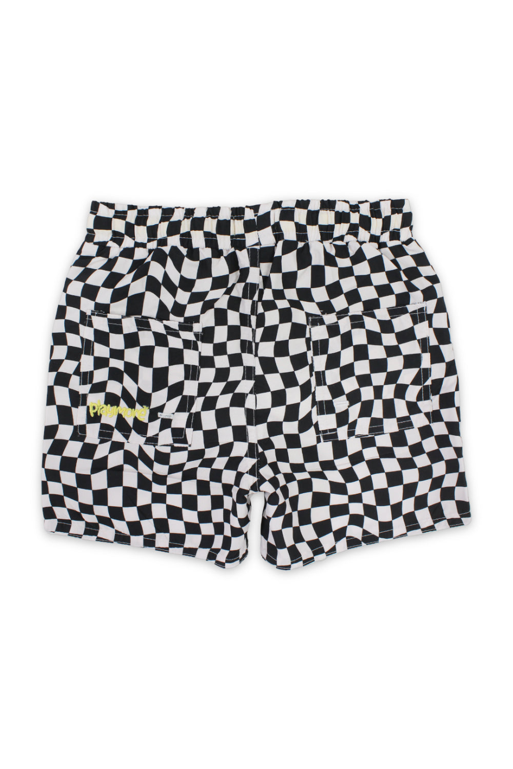 boys swimsuit short – black & white squares