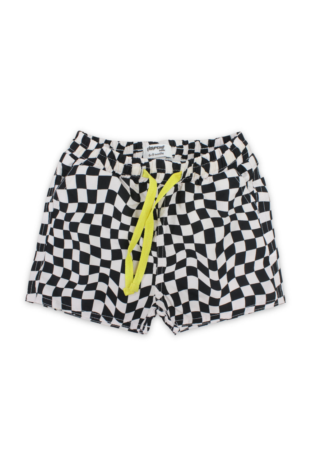 baby boys swimsuit short – black & white squares