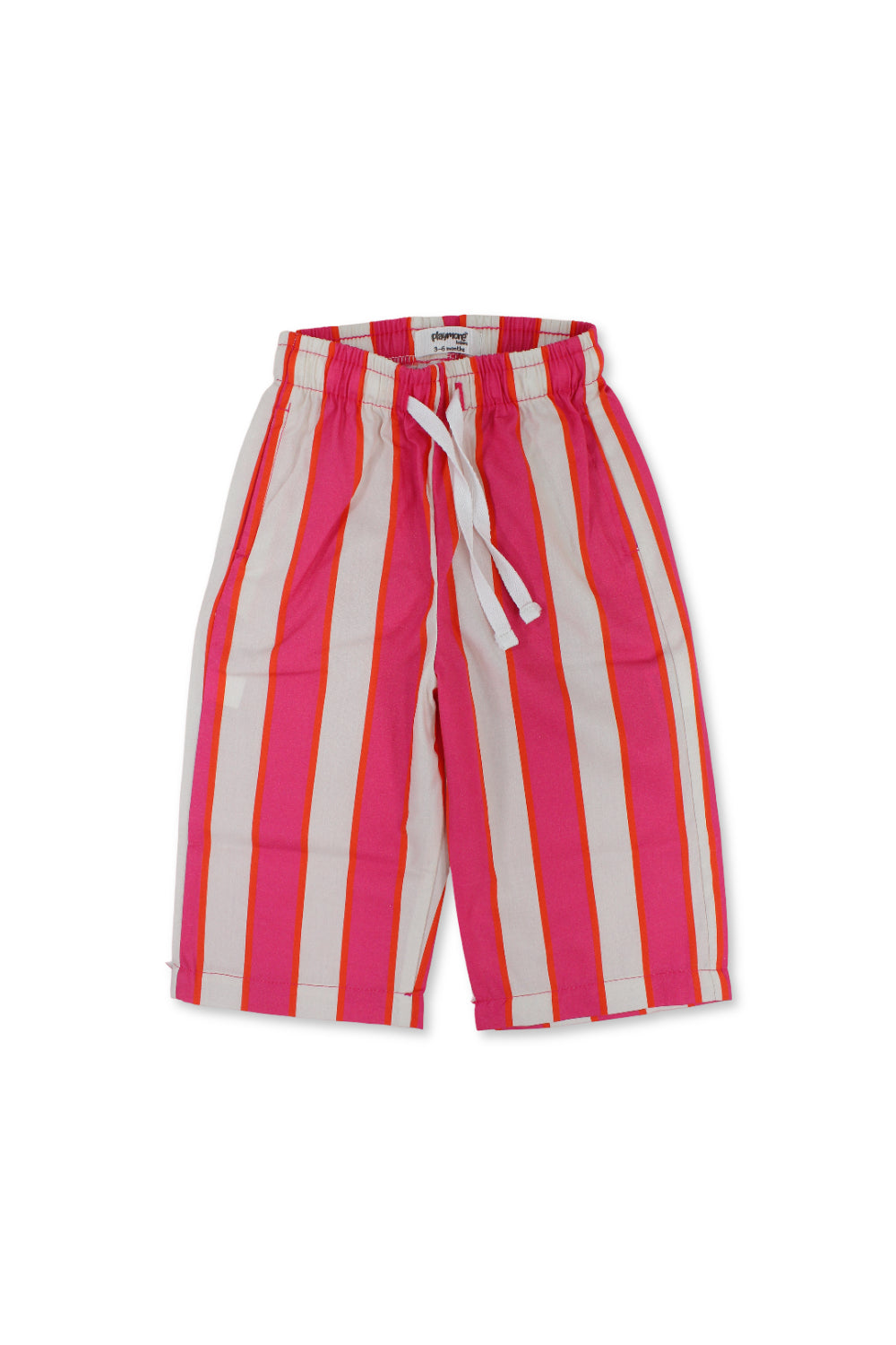 baby girls cotton pants – fuchsia & offwhite