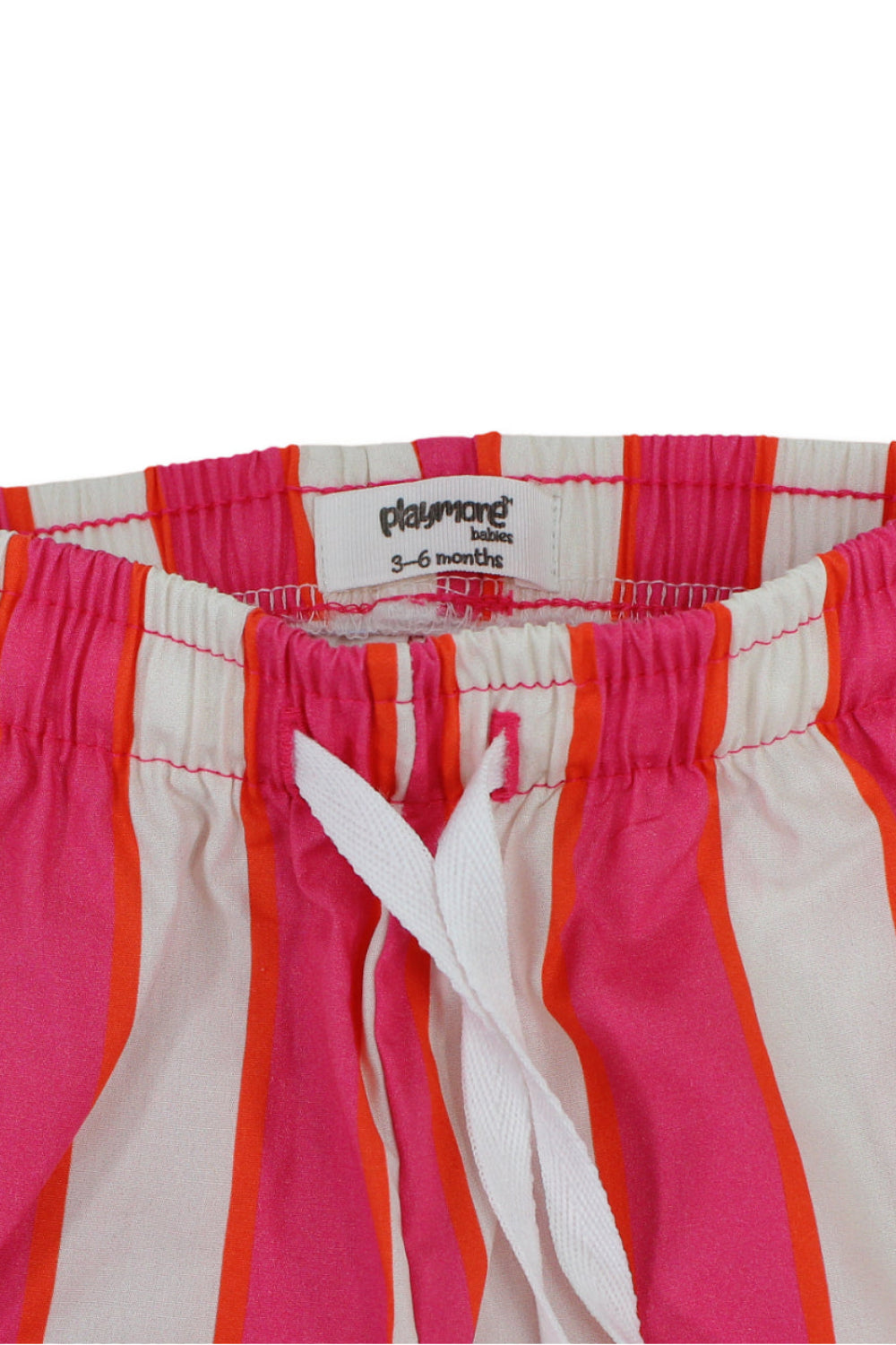 baby girls cotton pants – fuchsia & offwhite