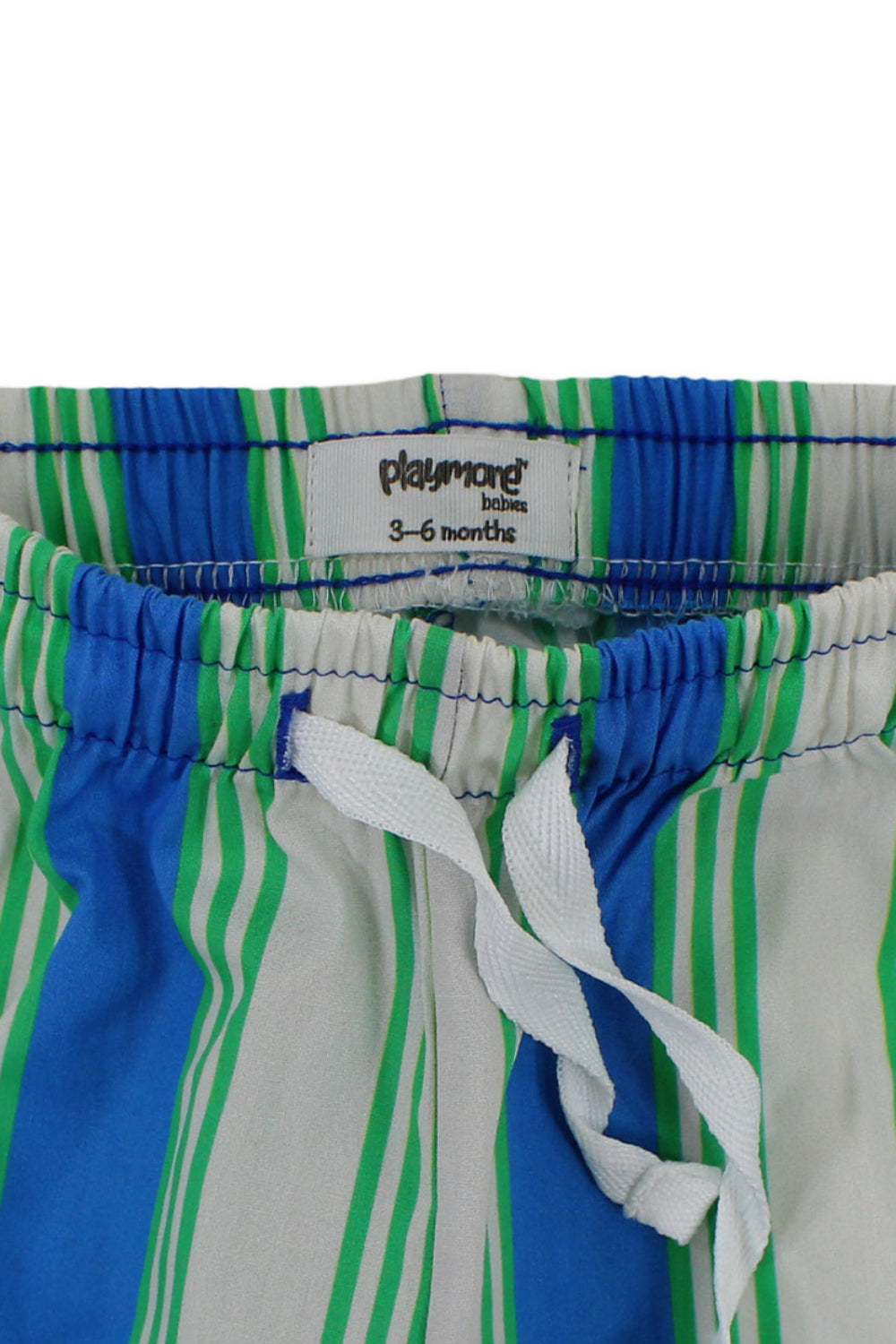 unisex baby cotton pants – blue & offwhite