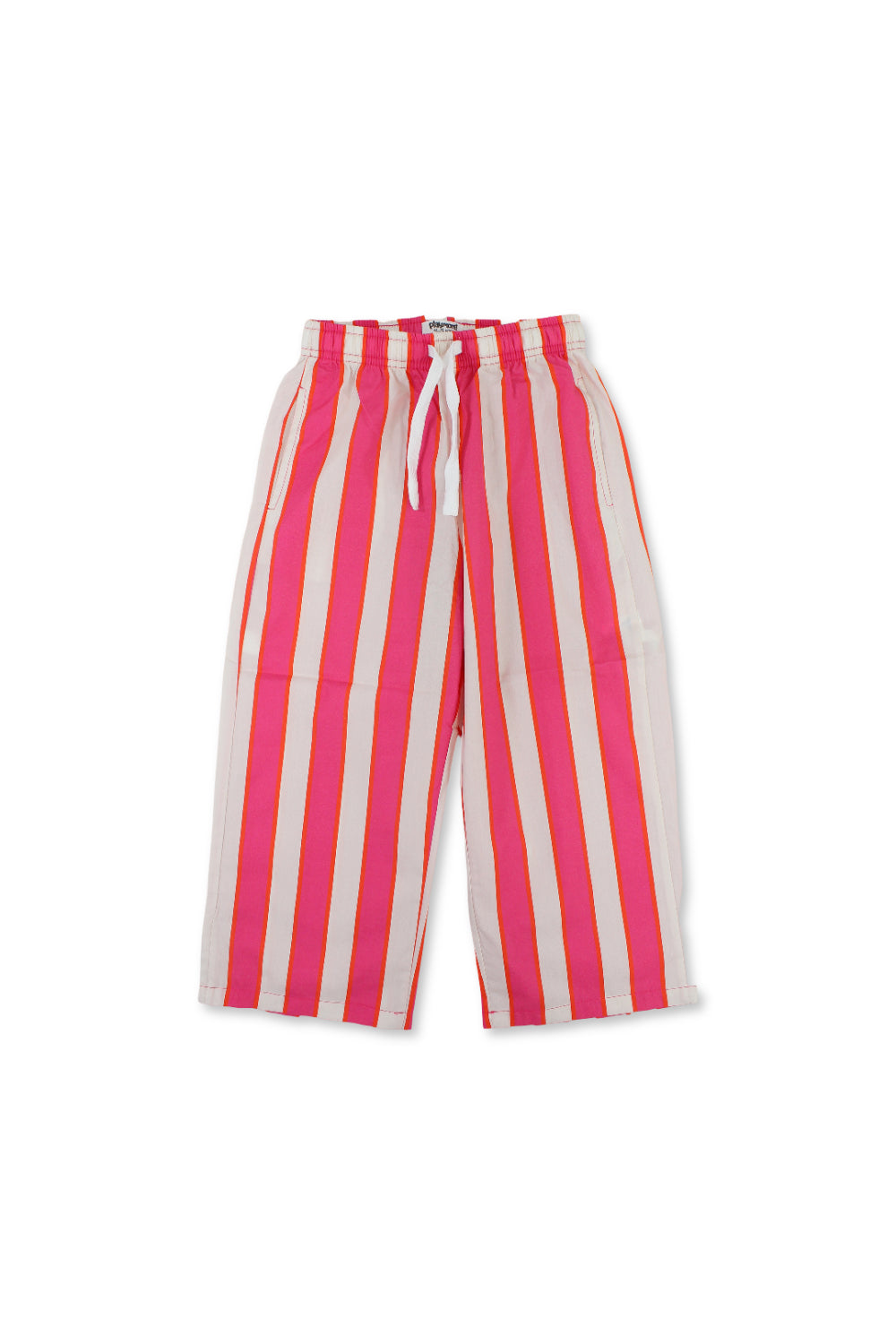 girls cotton pants – fuchsia & offwhite