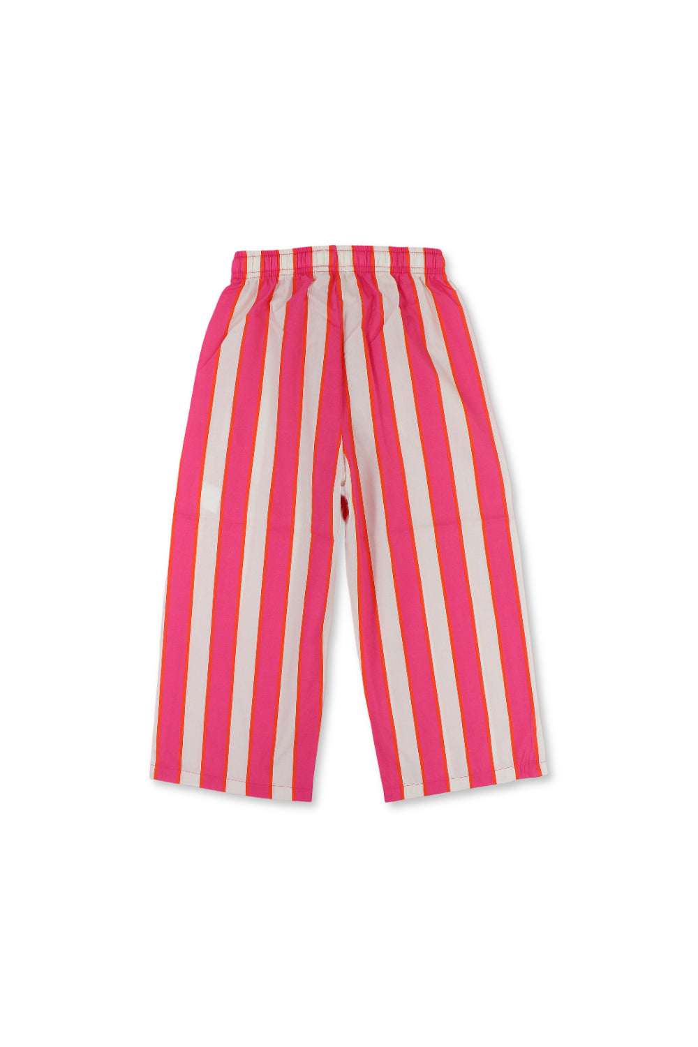 girls cotton pants – fuchsia & offwhite