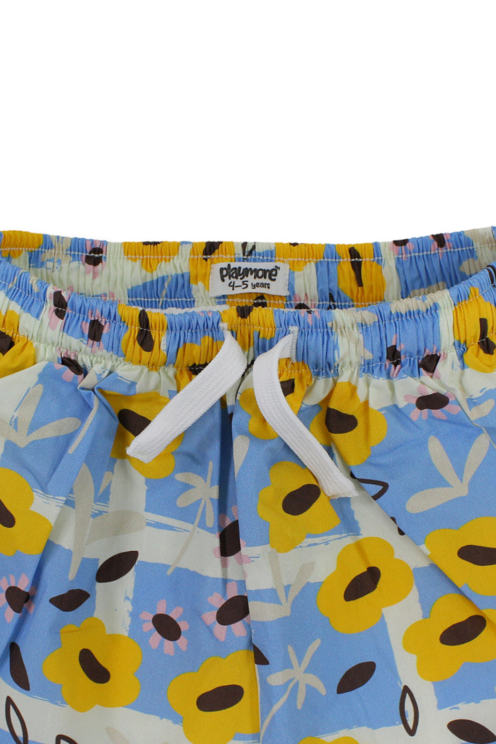 girls cotton skort – baby blue with flowers print