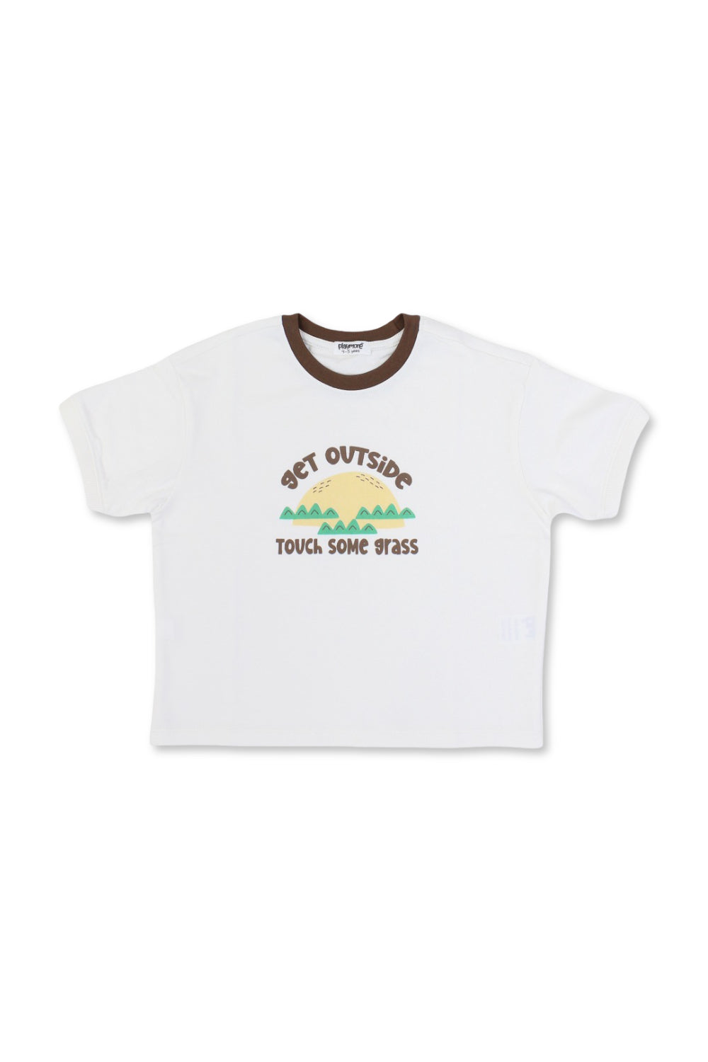 boys cotton t-shirt – offwhite with "get outside" print
