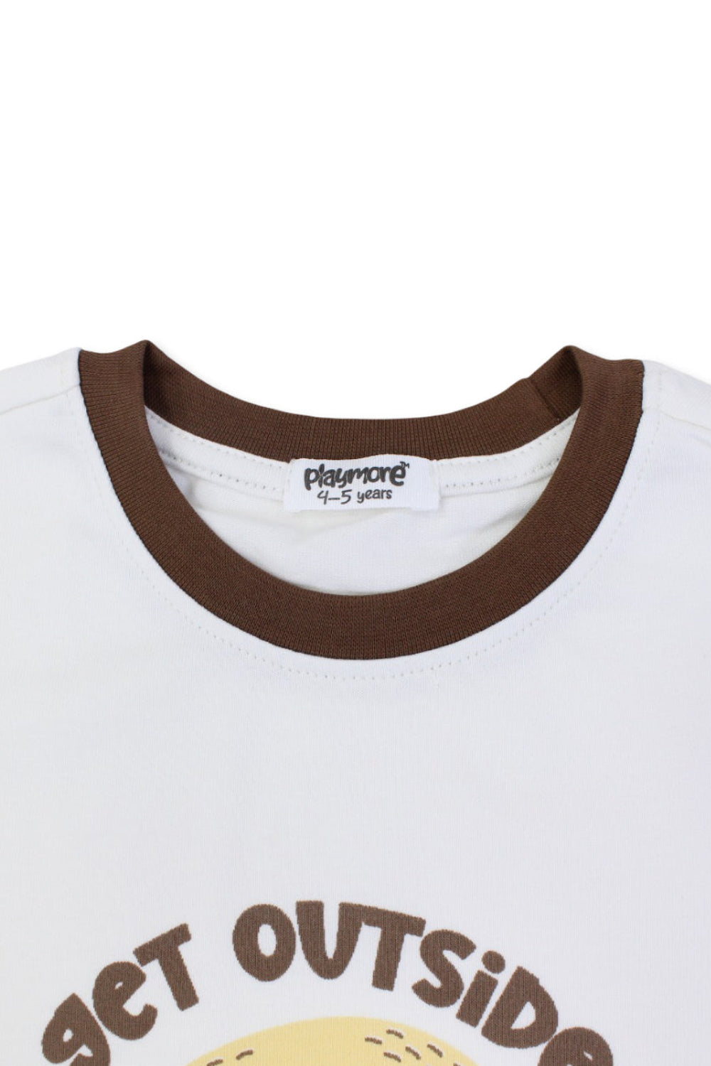 boys cotton t-shirt – offwhite with "get outside" print