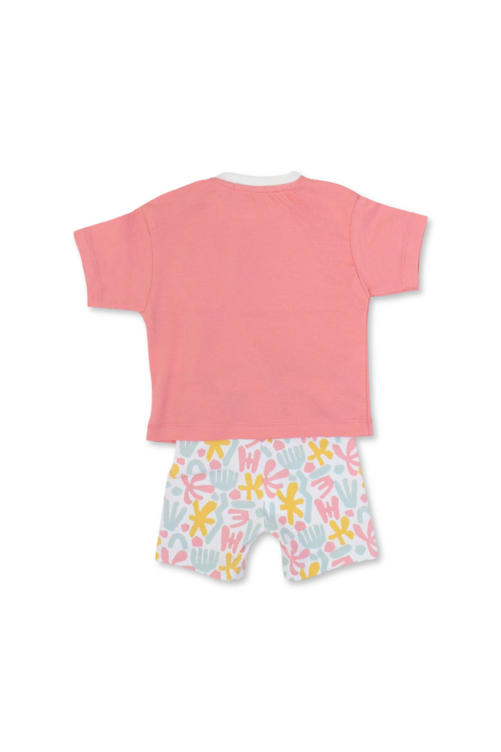 baby girls cotton outfit set – watermelon with "bloom little flower" print