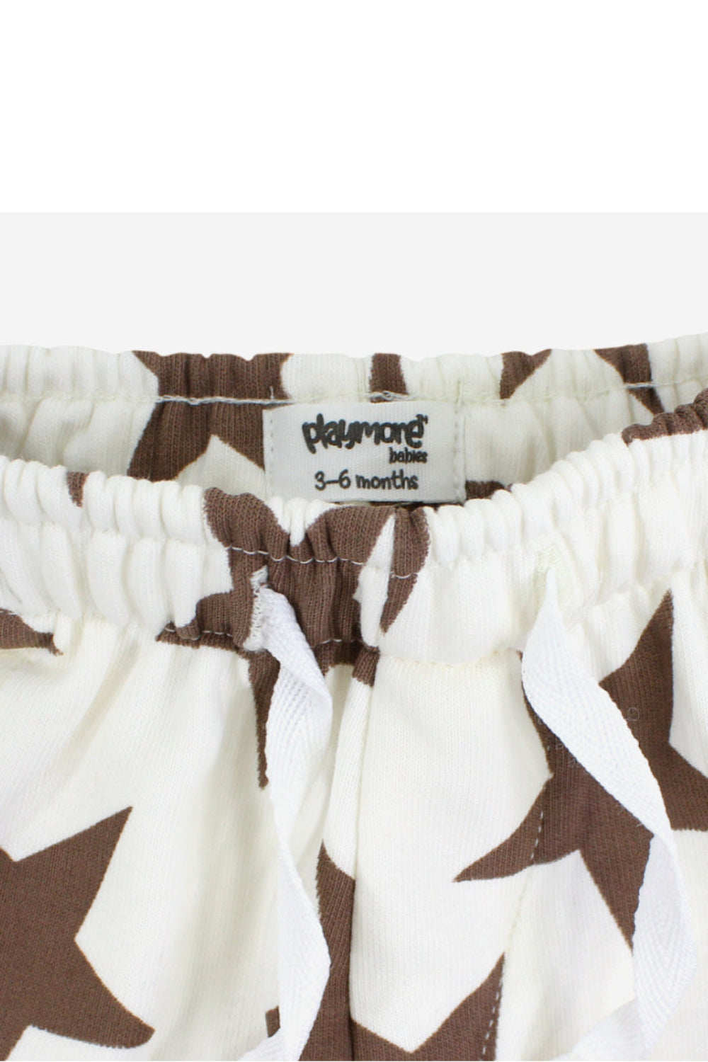 baby boys cotton shorts – off-white with stars print