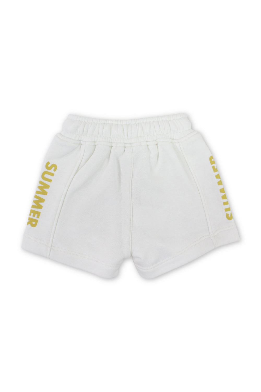 unisex baby cotton short – off-white with "summer crew" print