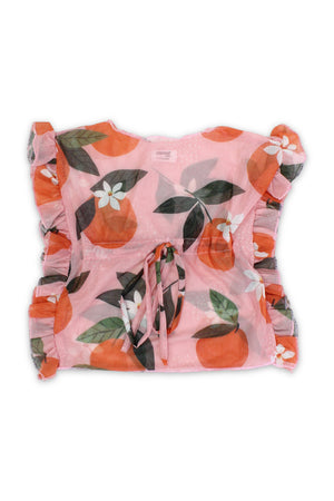 baby girls tulle beach cover-up – pink printed