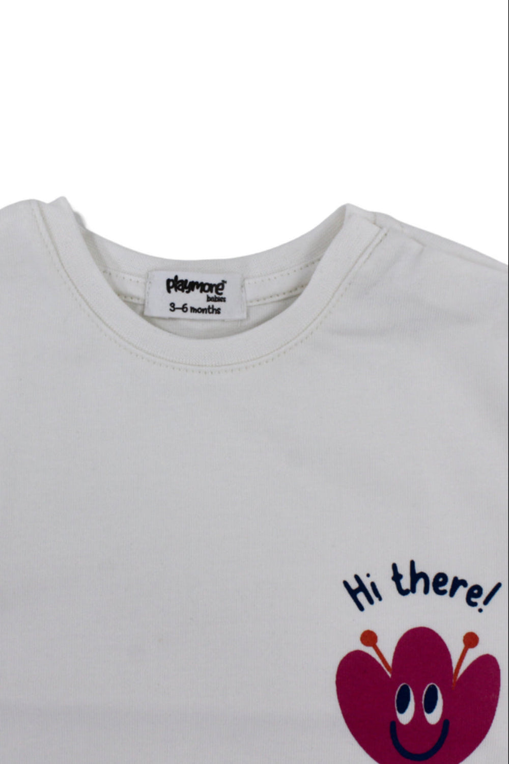 baby girls cotton t-shirt – off-white with flower print