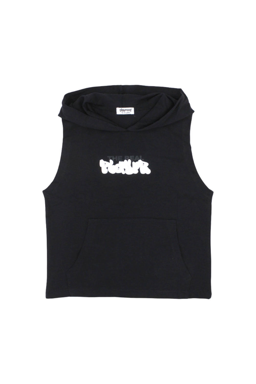 boys cotton hooded sleeveless t-shirt – black