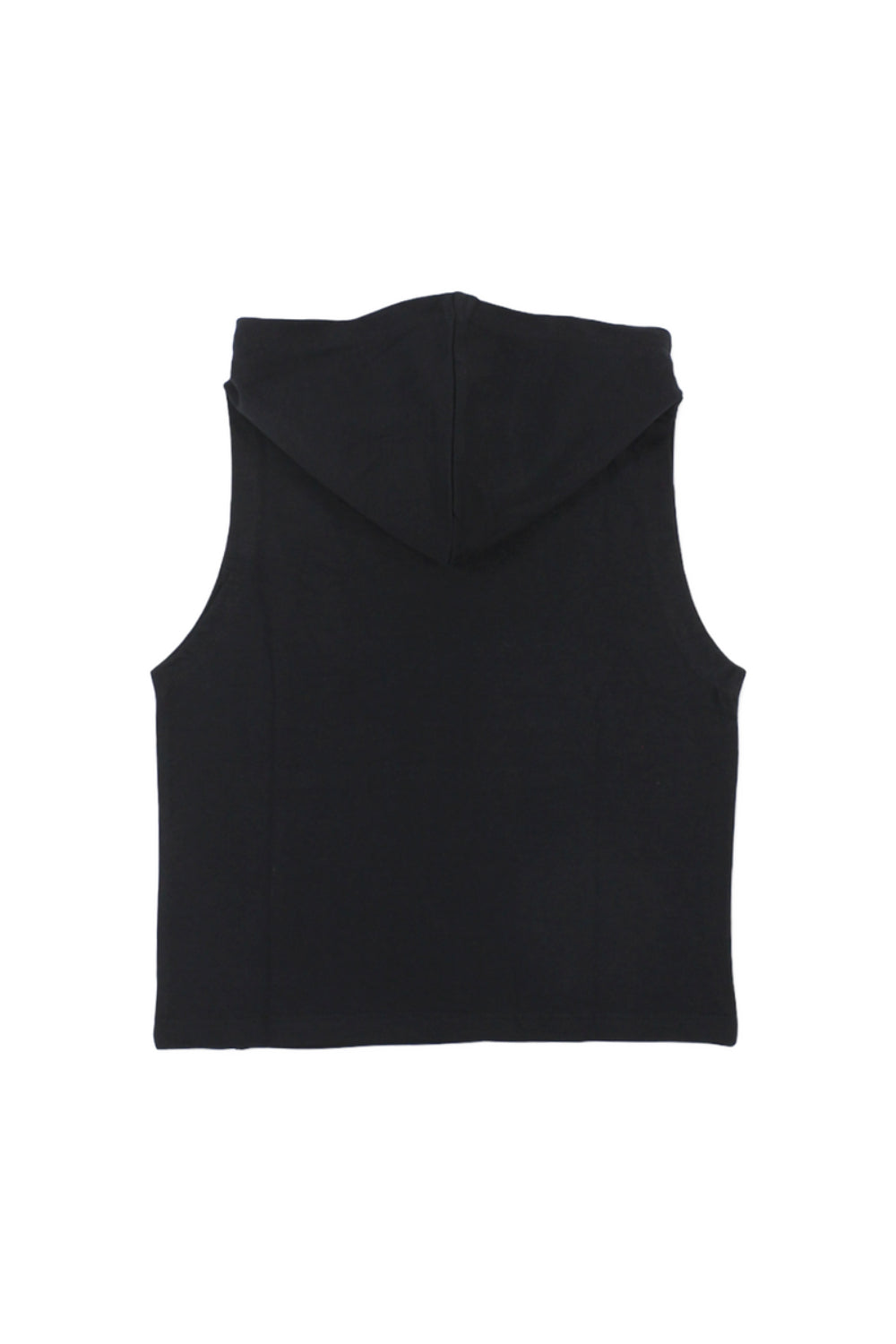 boys cotton hooded sleeveless t-shirt – black