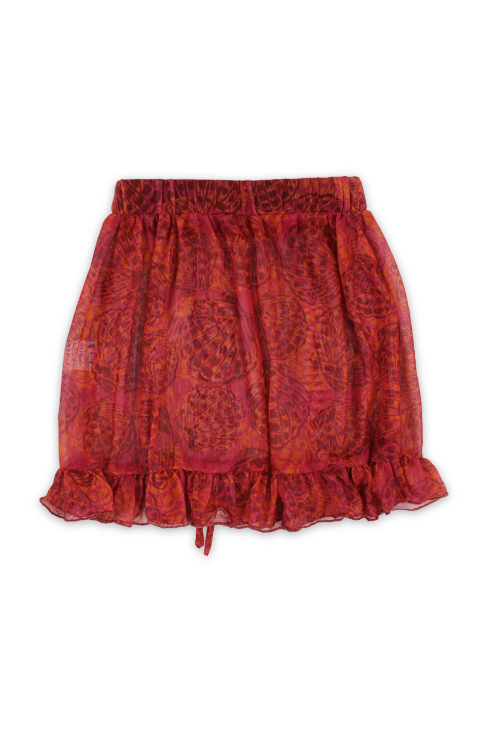 girls tulle cash mayo – maroon printed
