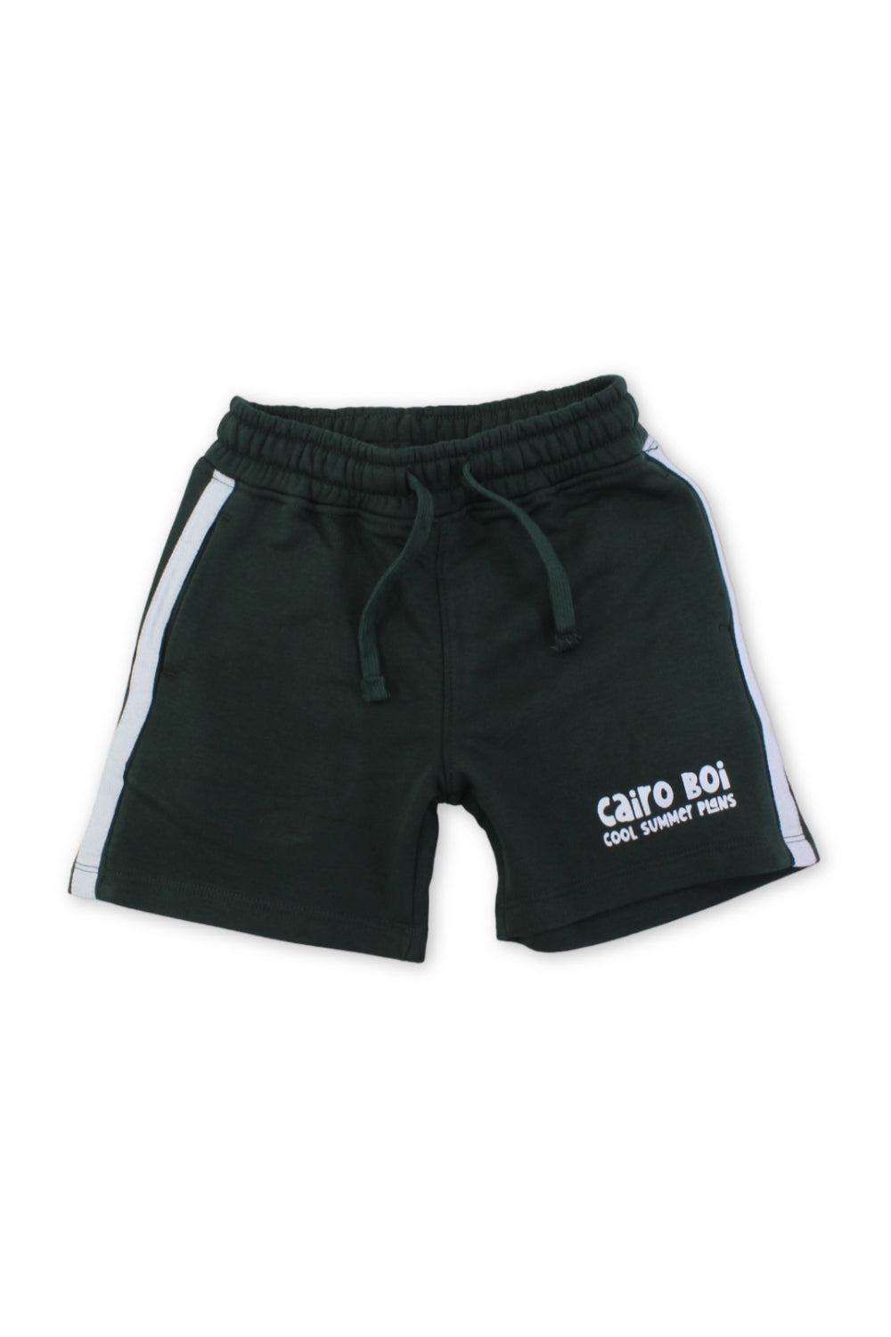 boys cotton short – olive with "cairo boi" print
