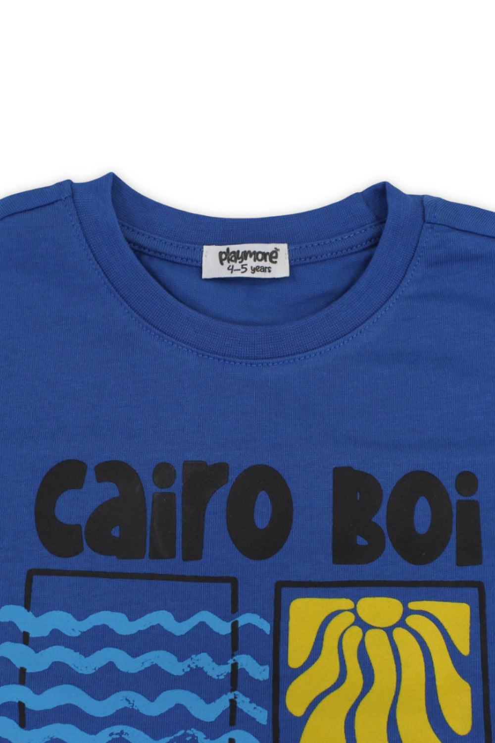 Boys Cotton T-Shirt – Blue with "Cairo Boi" Print