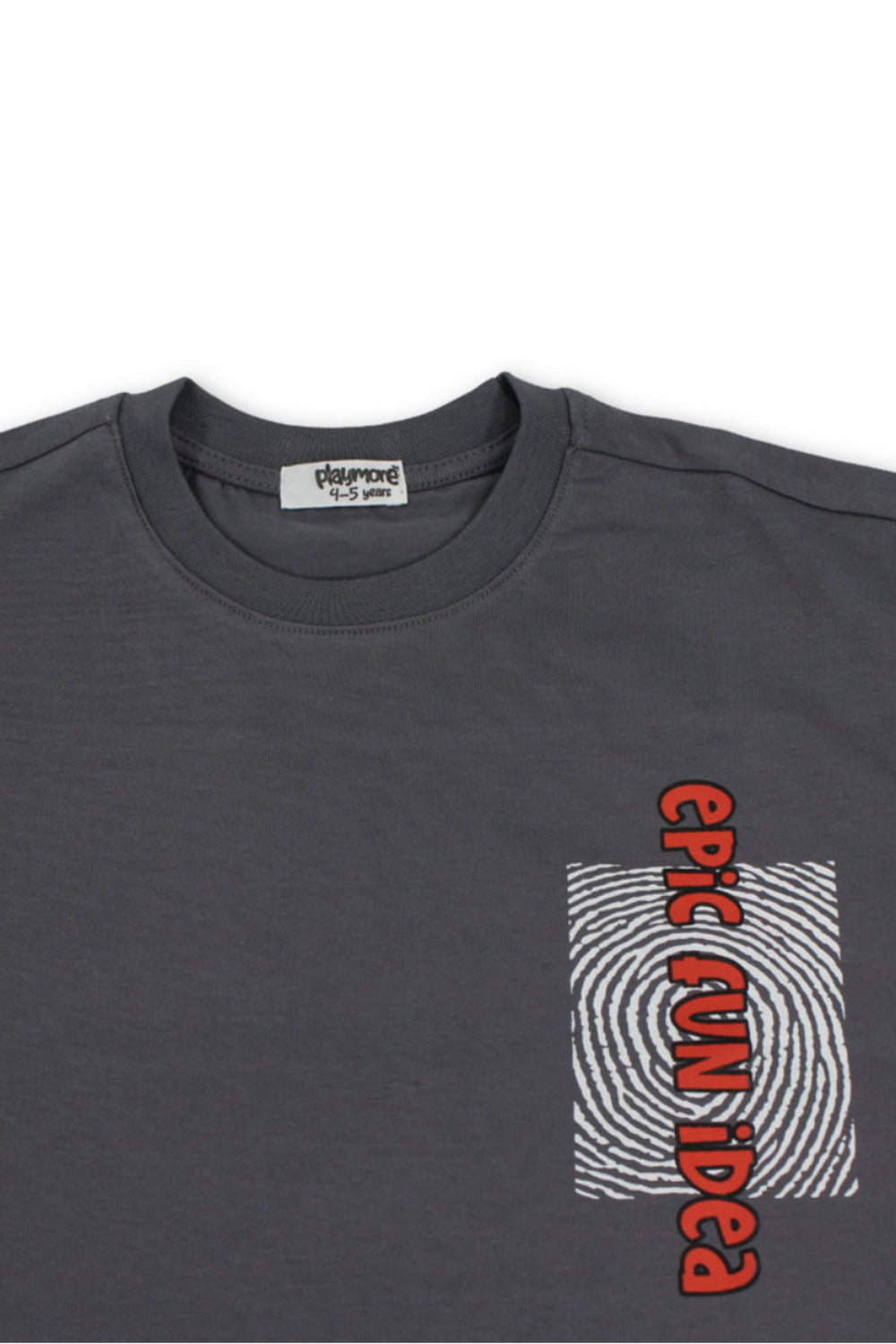 boys cotton t-shirt – grey with "epic Fun idea" print