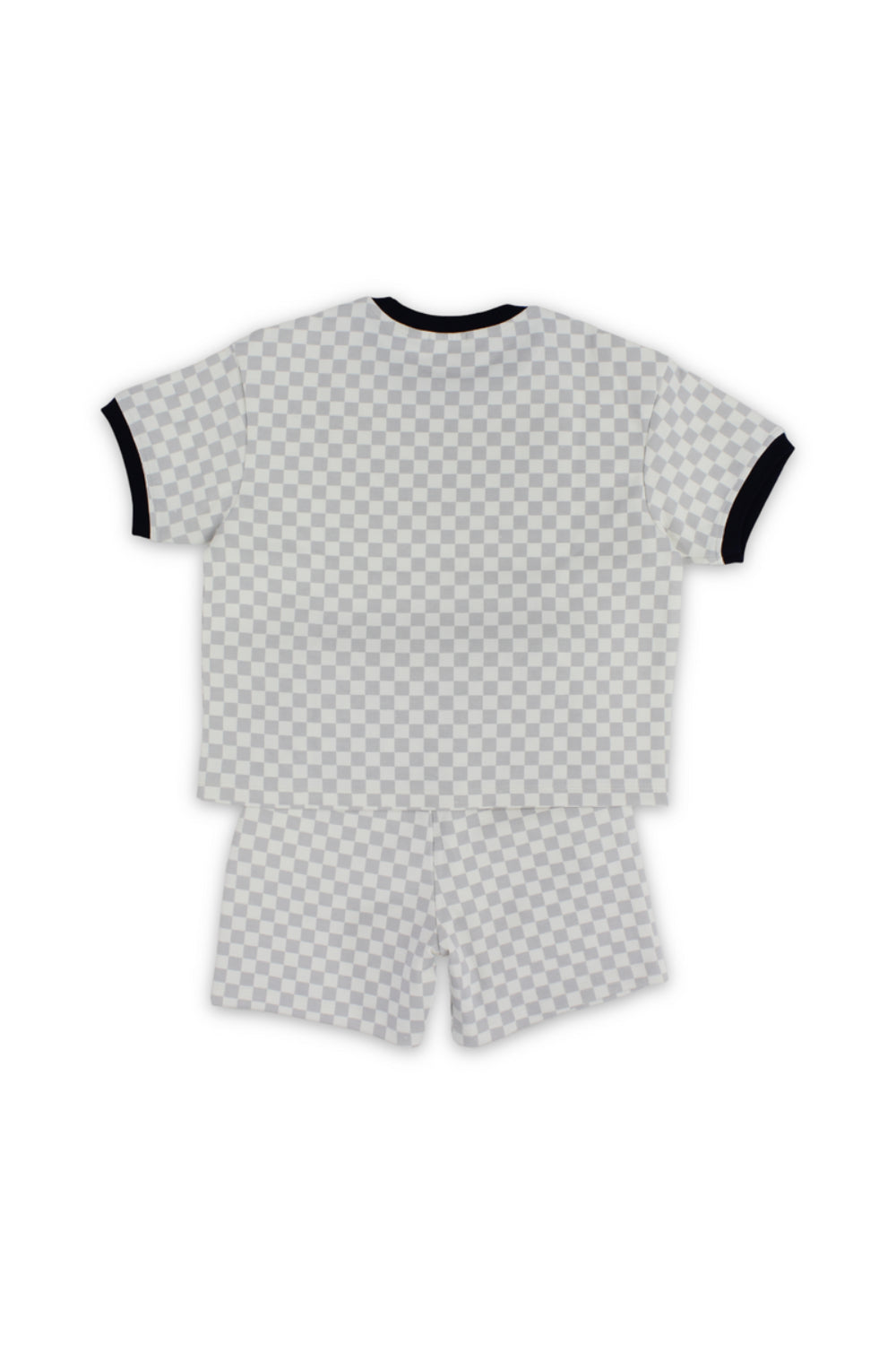 boys cotton outfit set – off-white & grey with "good days no repeat" print