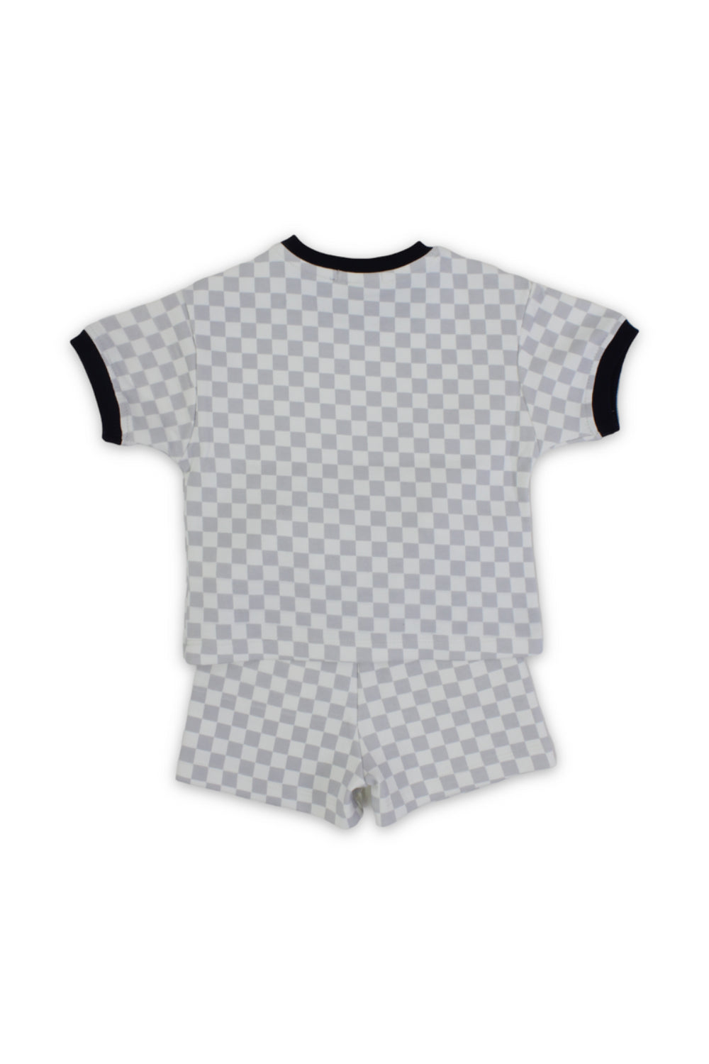 baby boys cotton outfit set – off-white & grey with "good days no Rrepeat" print