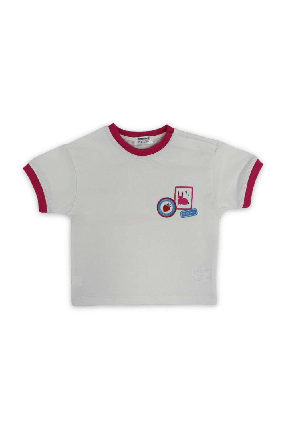 baby girls cotton t-shirt – off-white with "outside" print