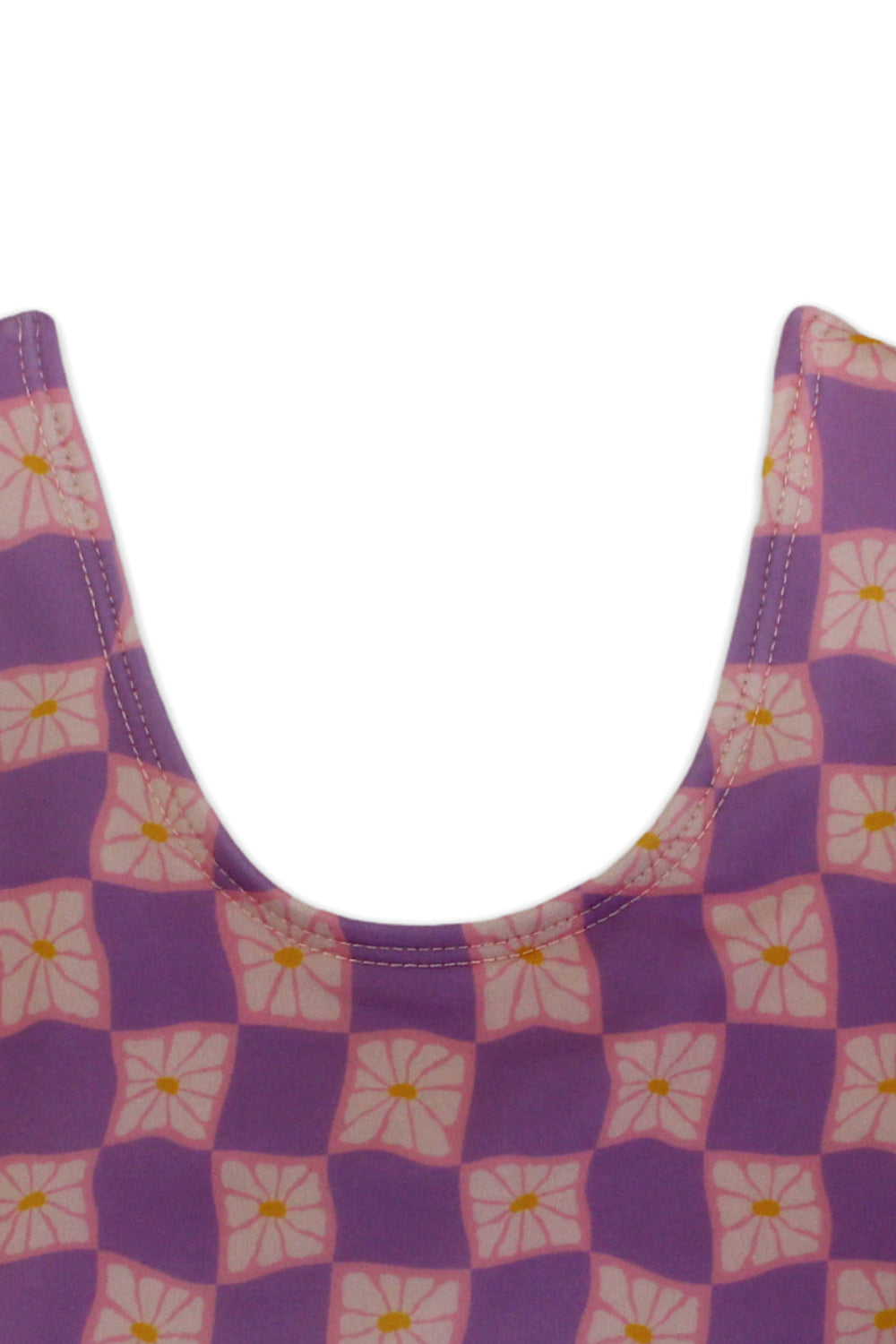 girls one-piece swimsuit – dusty pink & purple karuh Print