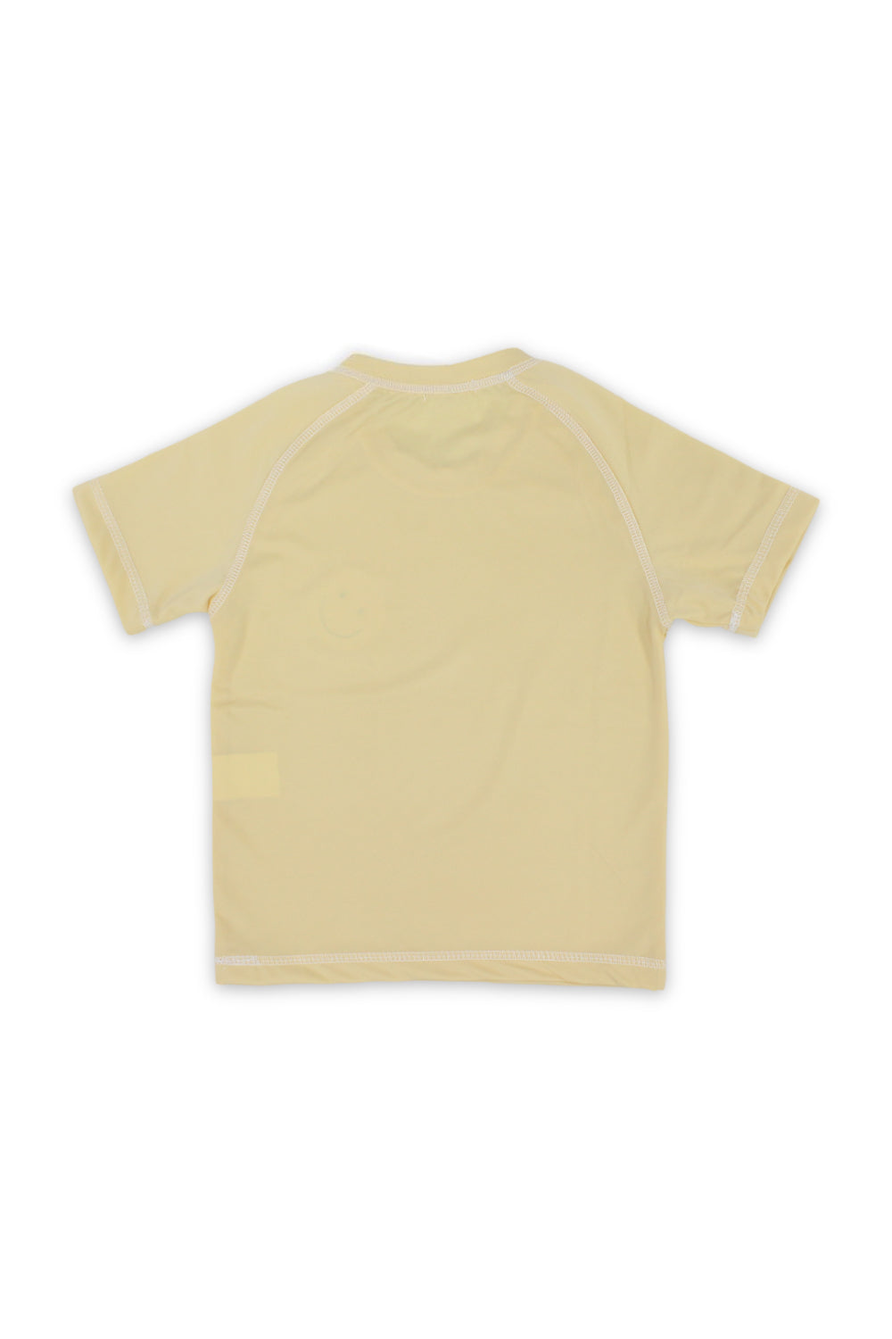 boys short sleeve rash guard – beige with "life is better on the beach" print