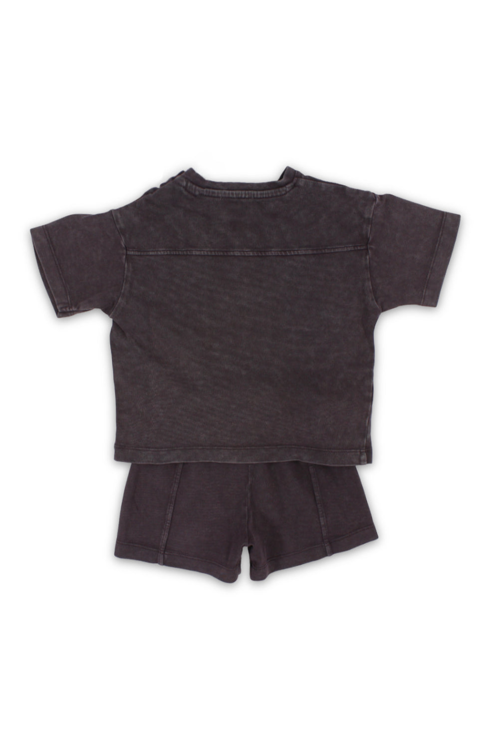 baby boys cotton outfit set – brown with "play crew" embroidery