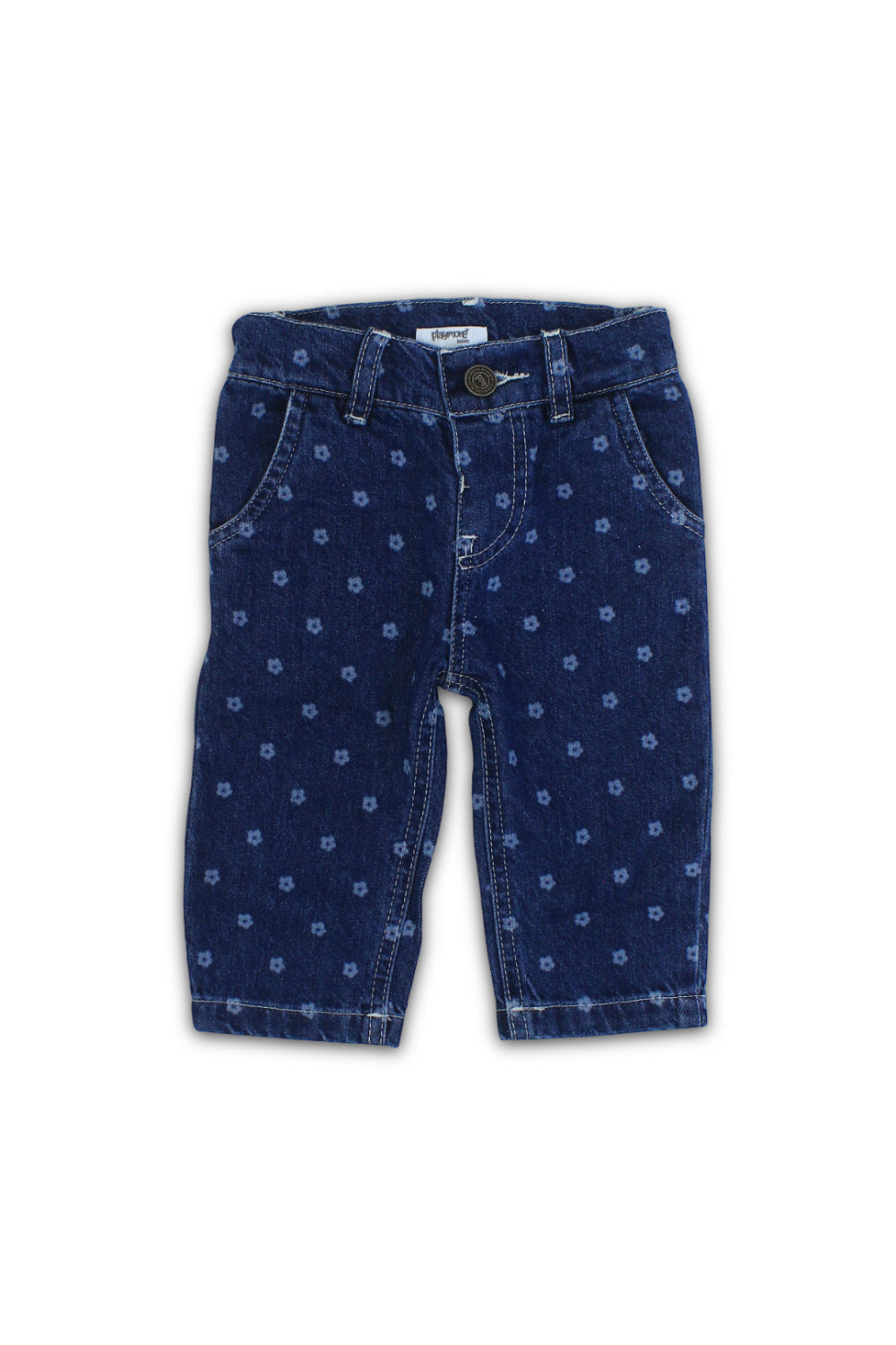 baby girls denim pants – floral print