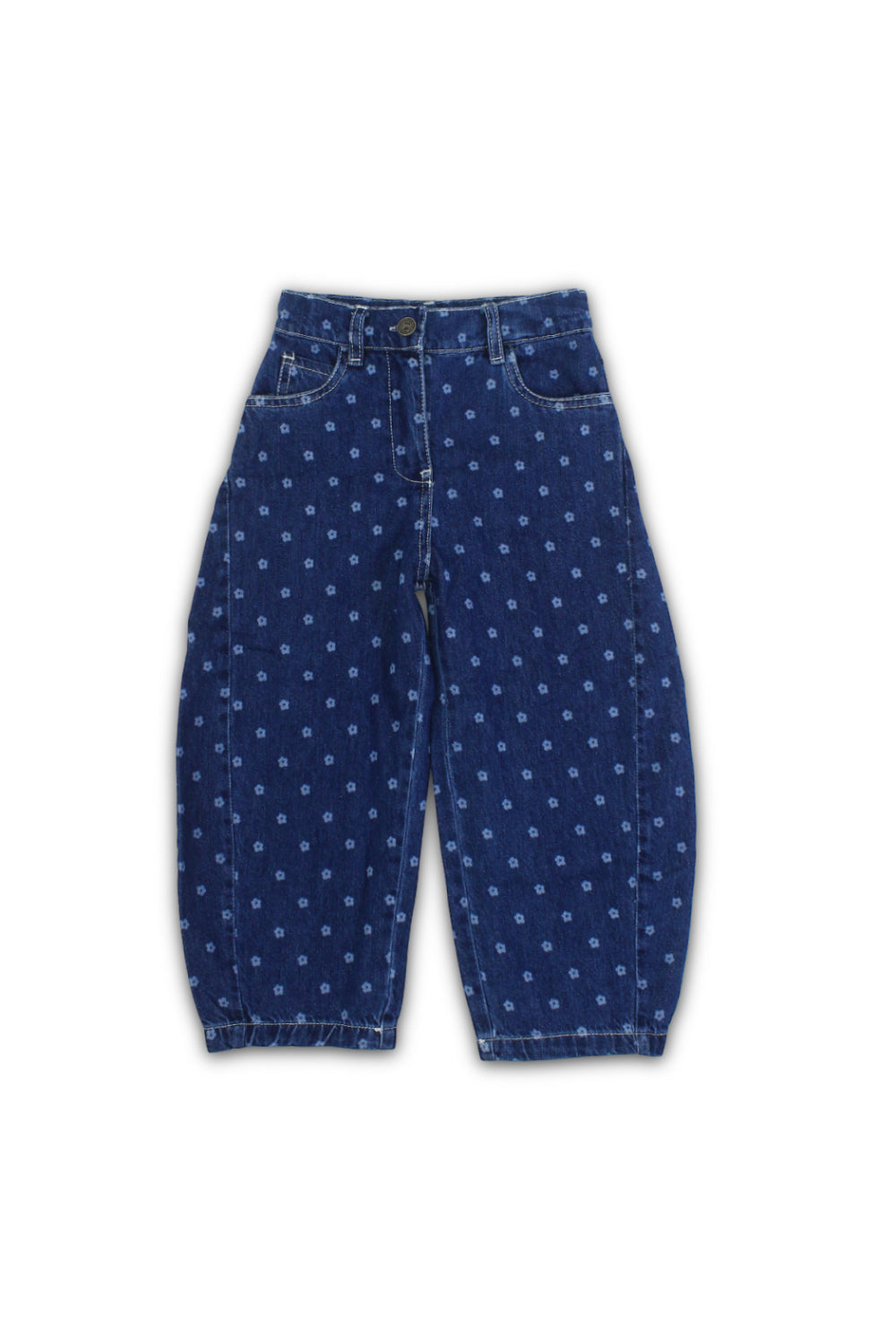 girls denim pants – floral print