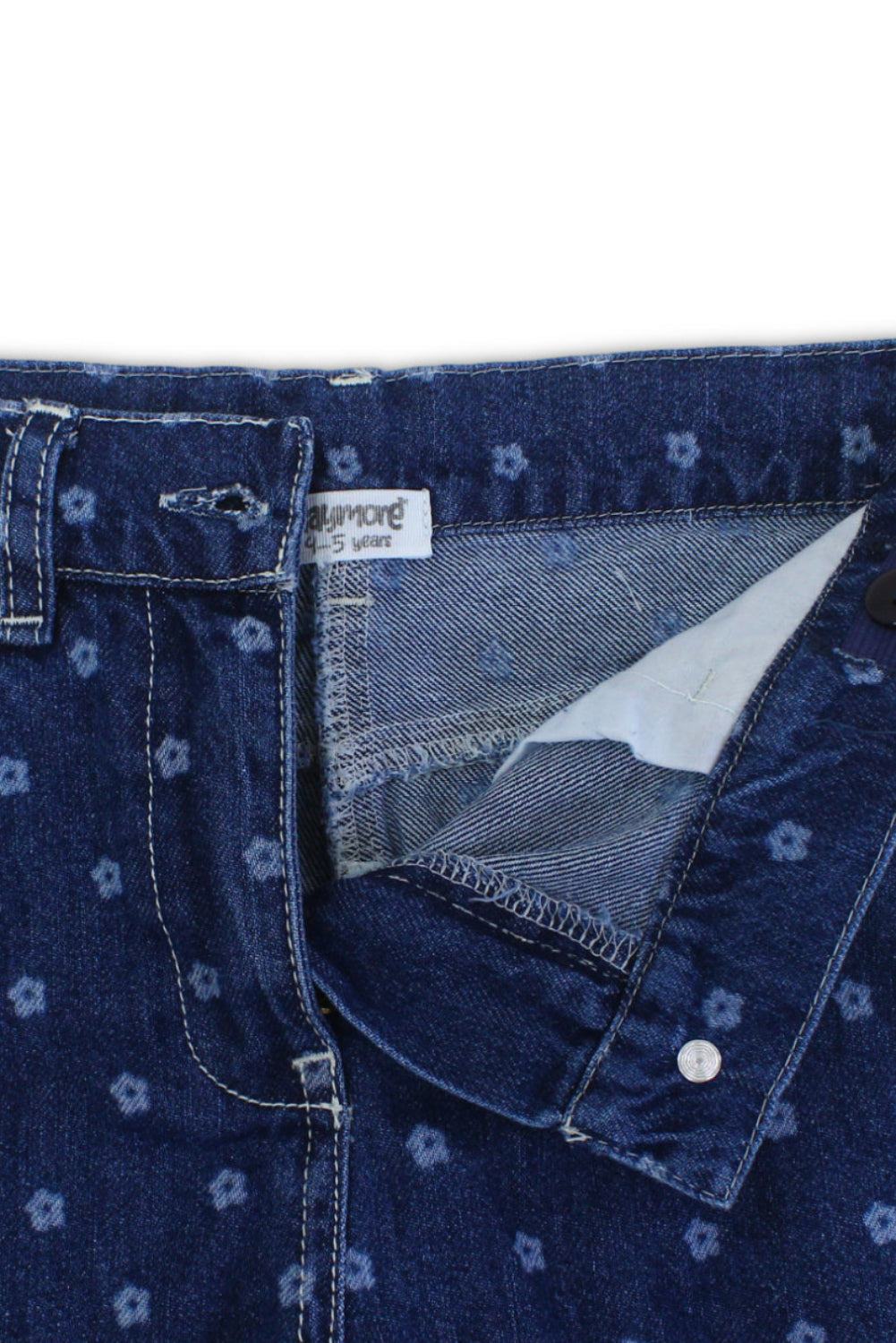 girls denim pants – floral print