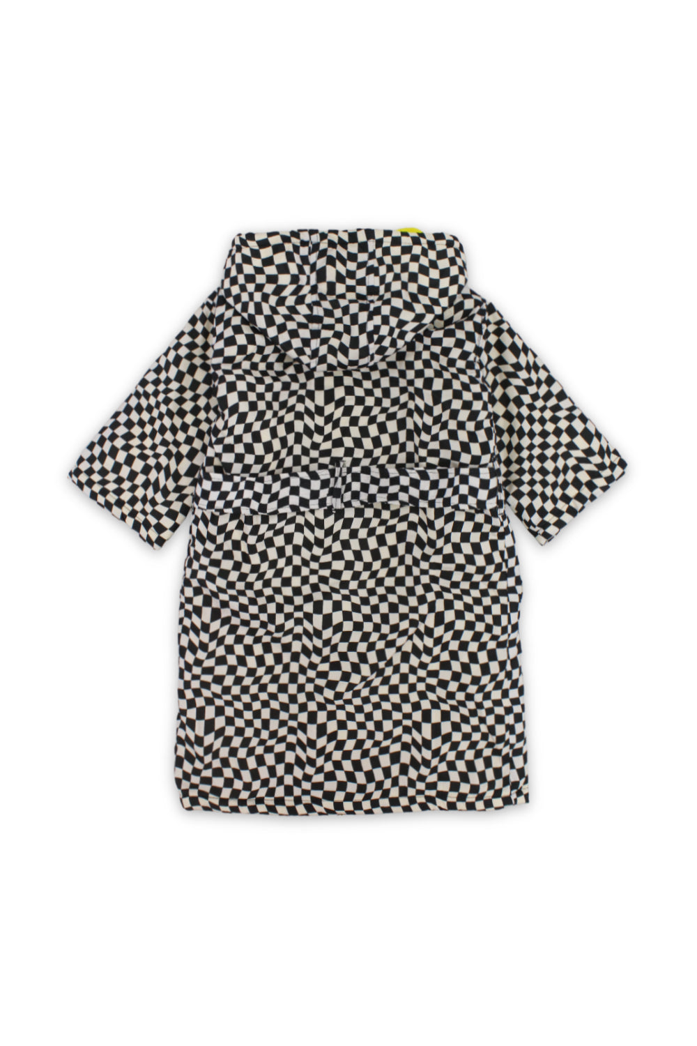 boys waterproof swim robe – black & white with squares print
