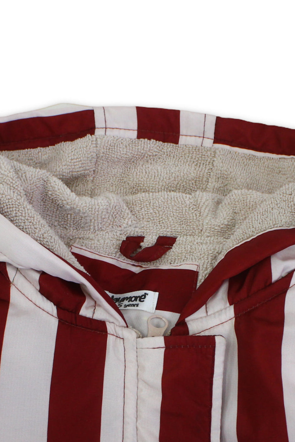 boys waterproof swim robe – marron & white striped print