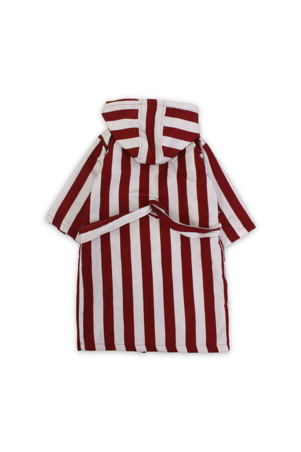 boys waterproof swim robe – marron & white striped print