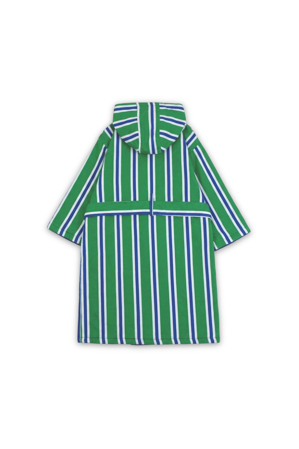 boys waterproof swim robe – green & white striped print