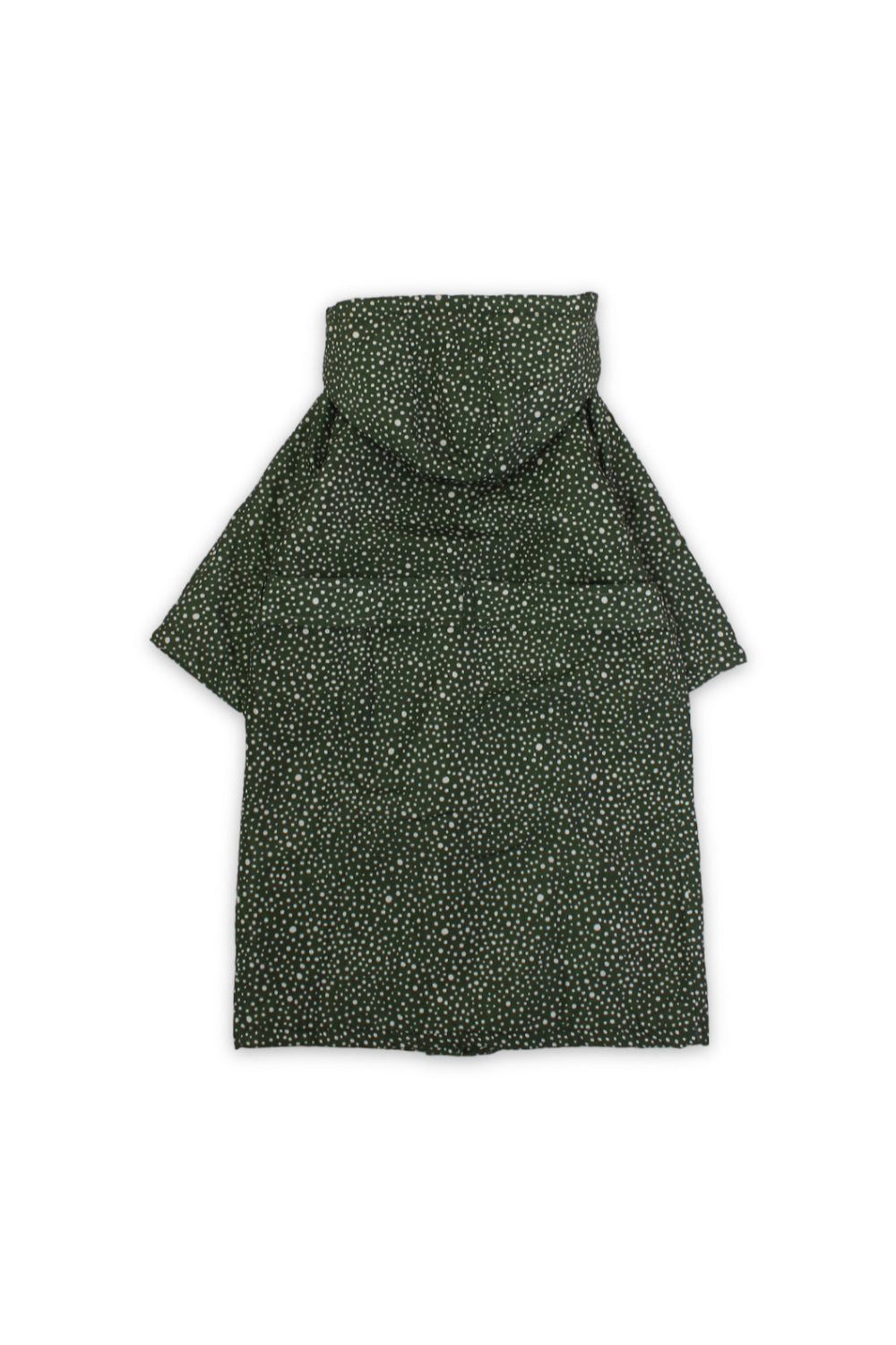 girls waterproof swim robe – olive with polka pattern