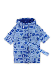 boys waterproof swim robe – baby blue with sea creatures print