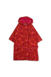 girls waterproof swim robe – maroon printed