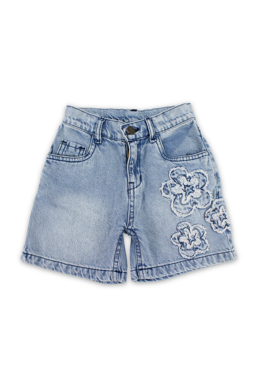 girls denim shorts – flowers embroidery