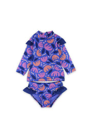 baby girls 2-piece long-sleeve swimsuit – purple printed