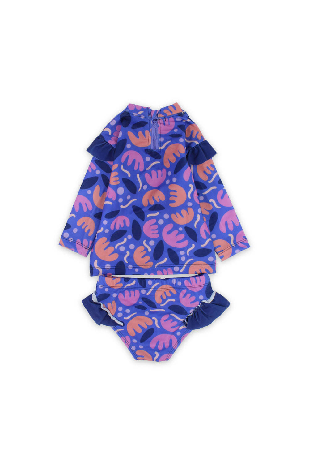baby girls 2-piece long-sleeve swimsuit – purple printed
