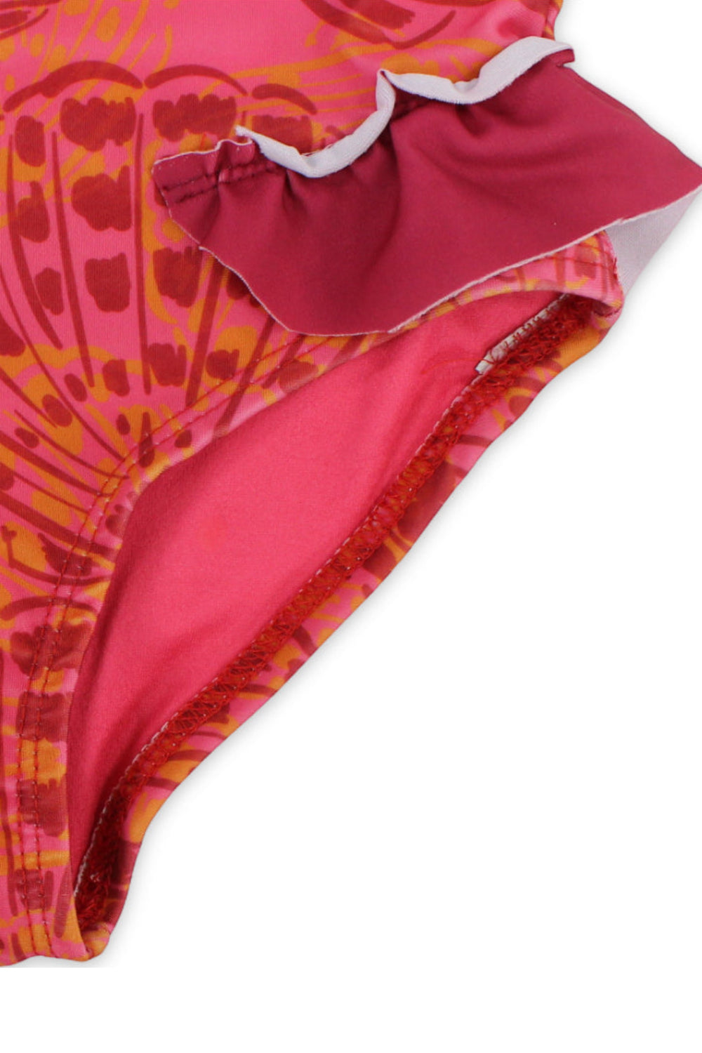baby girls one-piece sleeveless swimsuit – maroon with shell print