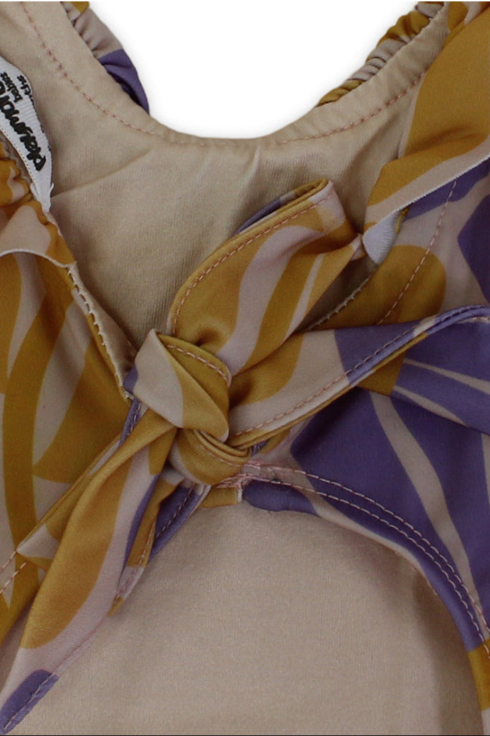 baby girls one-piece swimsuit – printed orange & purple