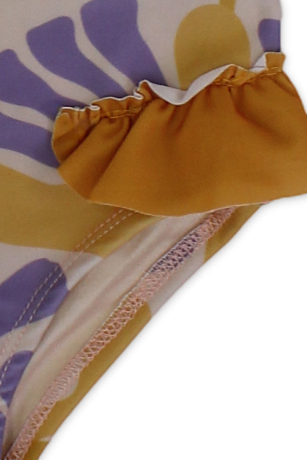 baby girls one-piece swimsuit – printed orange & purple